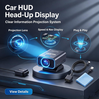 KILEETER Car HUD Head-Up Display 🚗 Windshield Speed Projector, Clear Projection, Speed Display & Navigation Prompt, Universal HUD for Vehicles, Safe Driving Accessories