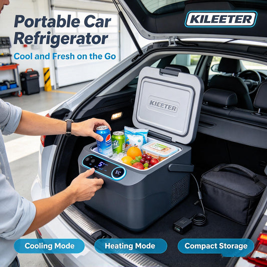 KILEETER Portable Car Refrigerator ❄️🔥 2-in-1 Cooling & Heating Car Fridge, Digital Temperature Control, Compact Portable Cooler Warmer for Camping, Road Trips, Travel & Outdoor Picnic